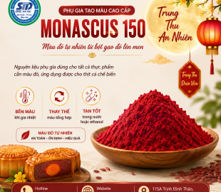 MONASCUS 150 – Màu Đỏ Tự Nhiên Từ Bột Gạo Đỏ Lên Men Cho Thực Phẩm