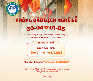 THÔNG BÁO NGHỈ LỄ 30/04-01/05/2025